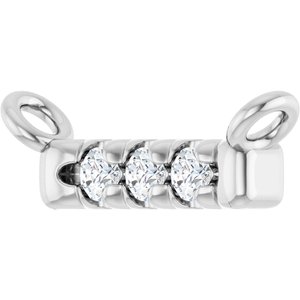 Platinum .03 CTW Natural Diamond French-Set Bar Necklace Center