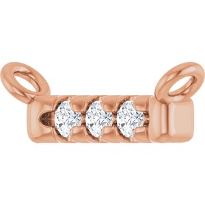 14K Rose Gold .03 CTW Natural Diamond French-Set Bar Necklace Center