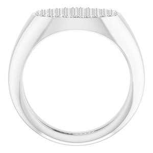 Sterling Silver 1/4 CTW Natural Diamond Signet Ring