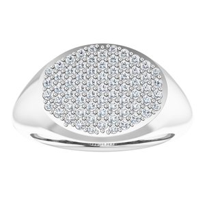 Sterling Silver 1/4 CTW Natural Diamond Signet Ring