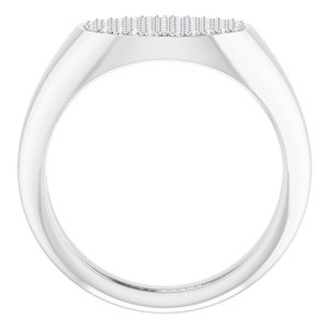 14K White Gold 1/4 CTW Natural Diamond Signet Ring