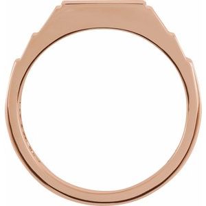 14K Rose Gold .08 CTW Natural Diamond 23.5 mm Geometric Signet Ring