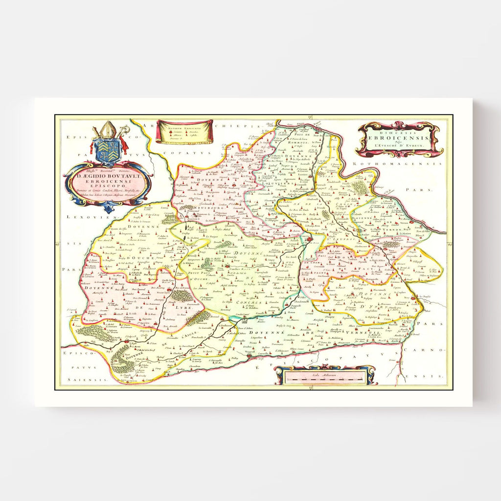 Vintage Map of France 1665