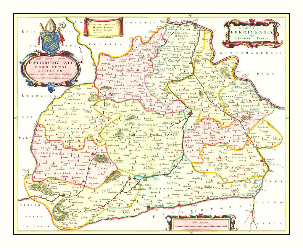 Vintage Map of France 1665