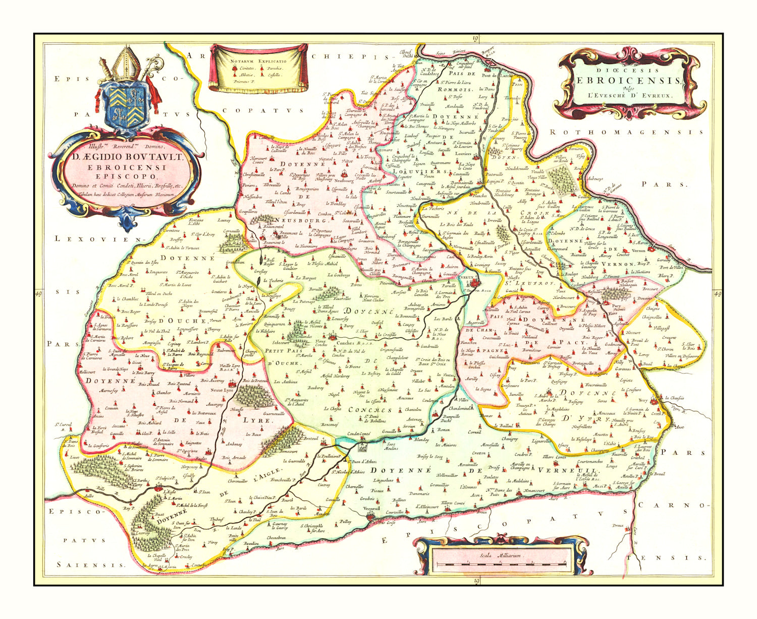 Vintage Map of France 1665