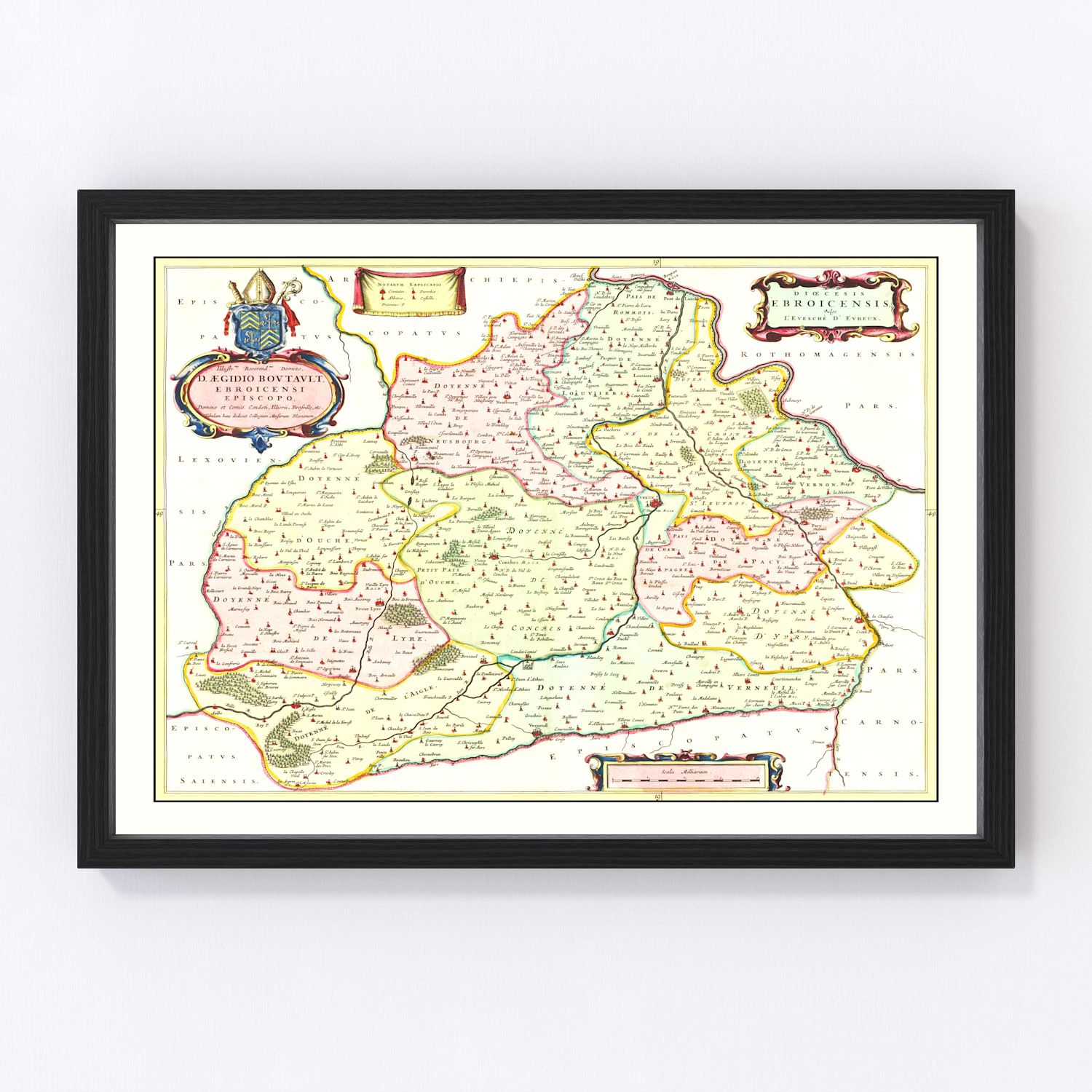 Vintage Map of France 1665