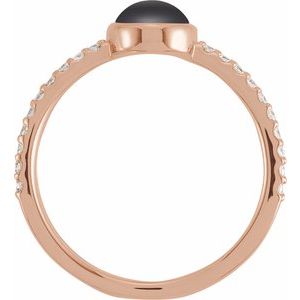 14K Rose Gold Natural Black Onyx & 3/8 CTW Natural Diamond Ring