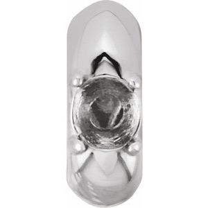 Sterling Silver 3 mm Round Accented Spacer Charm/Pendant Mounting
