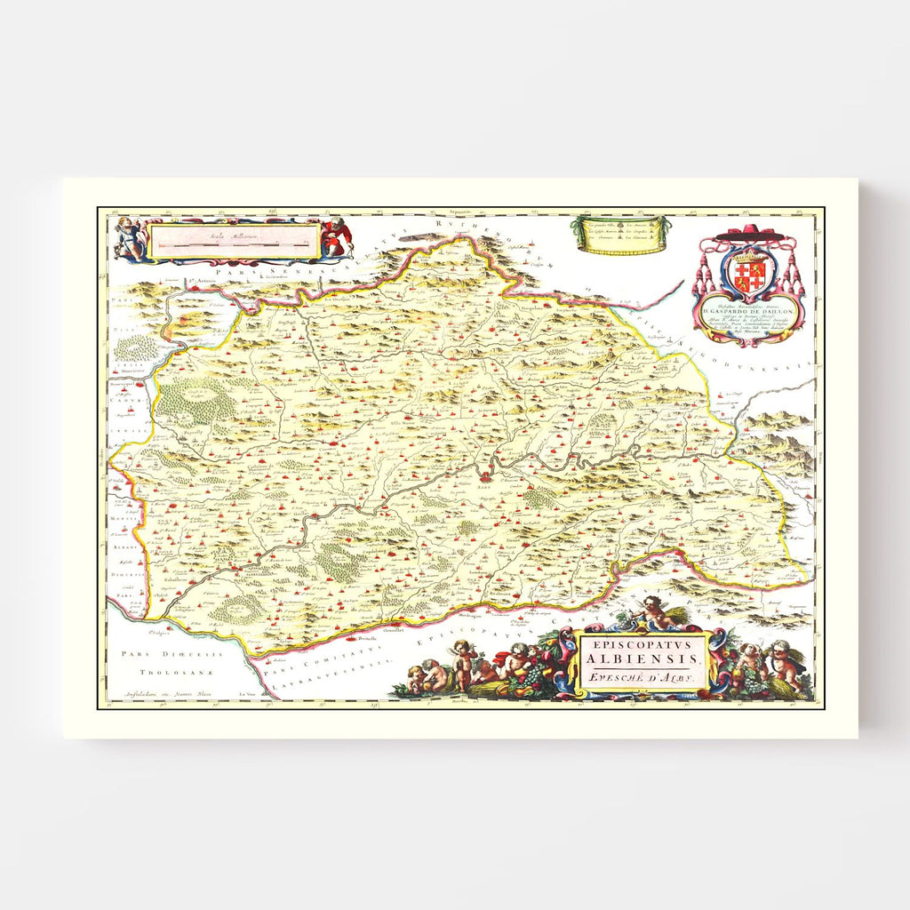 Vintage Map of Albi, France 1665