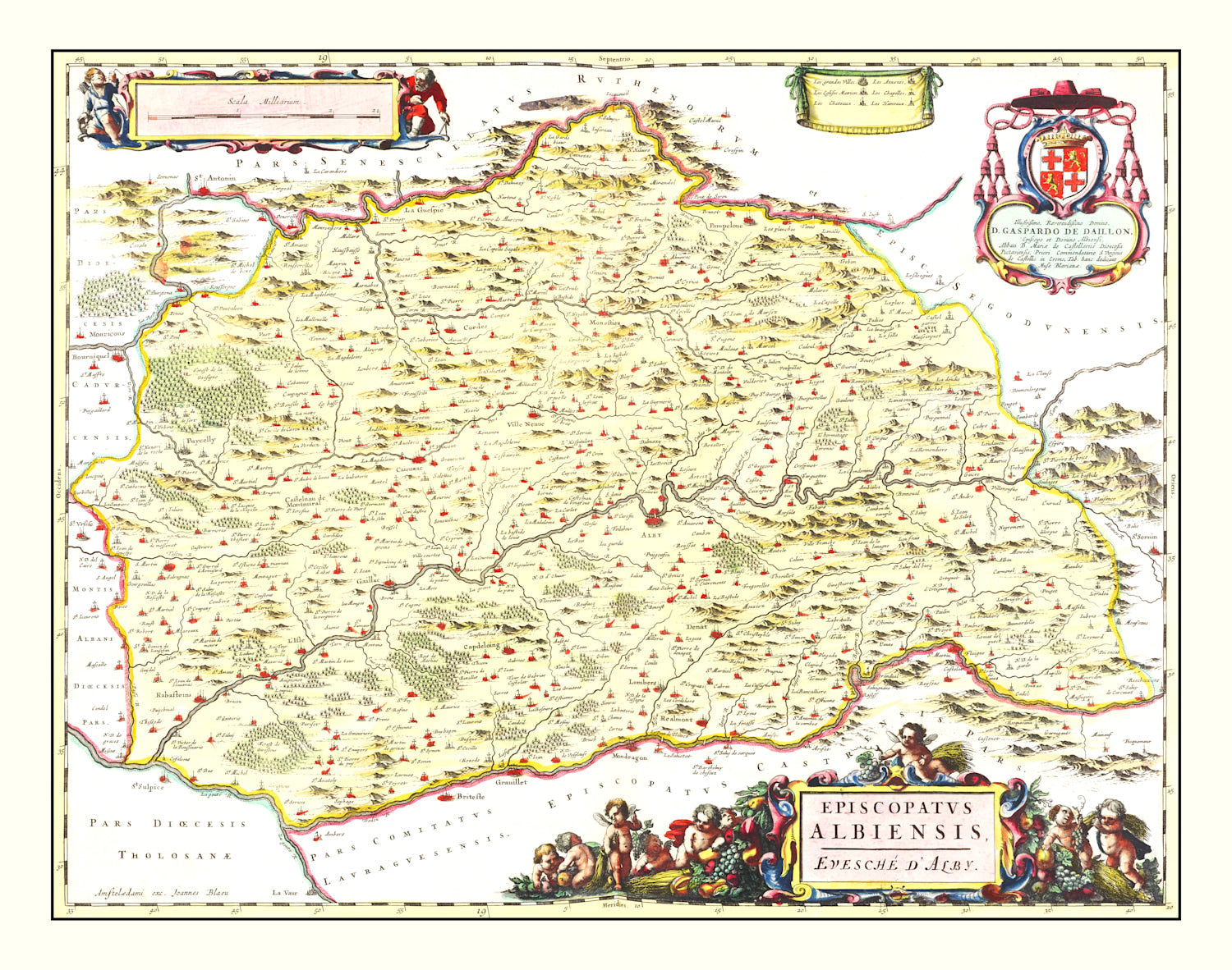 Vintage Map of Albi, France 1665