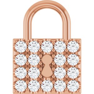 14K Rose Gold 1/2 CTW Natural Diamond Lock Pendant