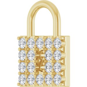 14K Yellow Gold 1/2 CTW Natural Diamond Lock Pendant