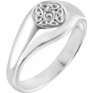 14K White Gold Celtic-Inspired Ring