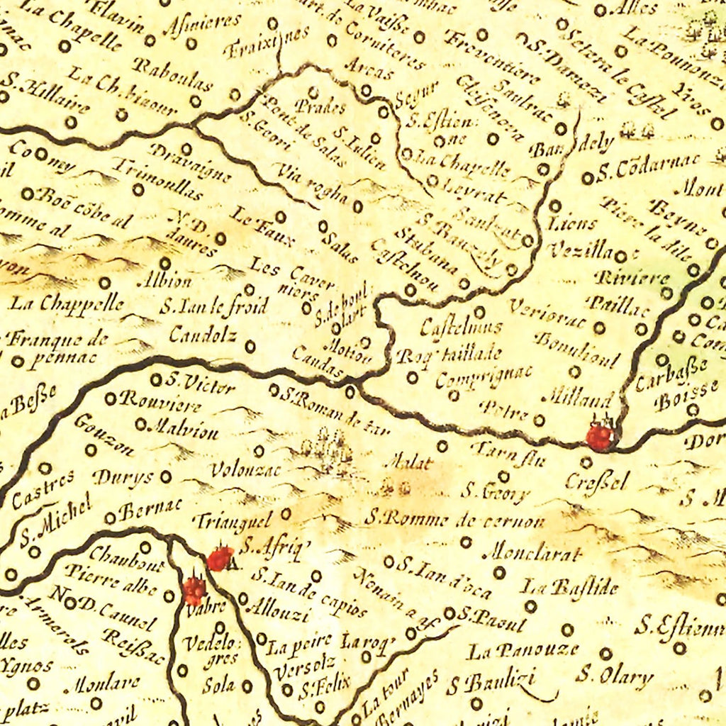 Vintage Map of Languedoc, France 1665
