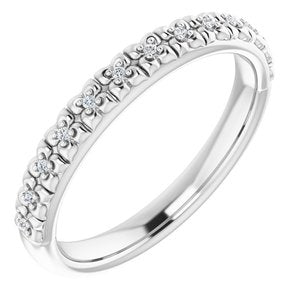 Sterling Silver .03 CTW Diamond Stackable Ring