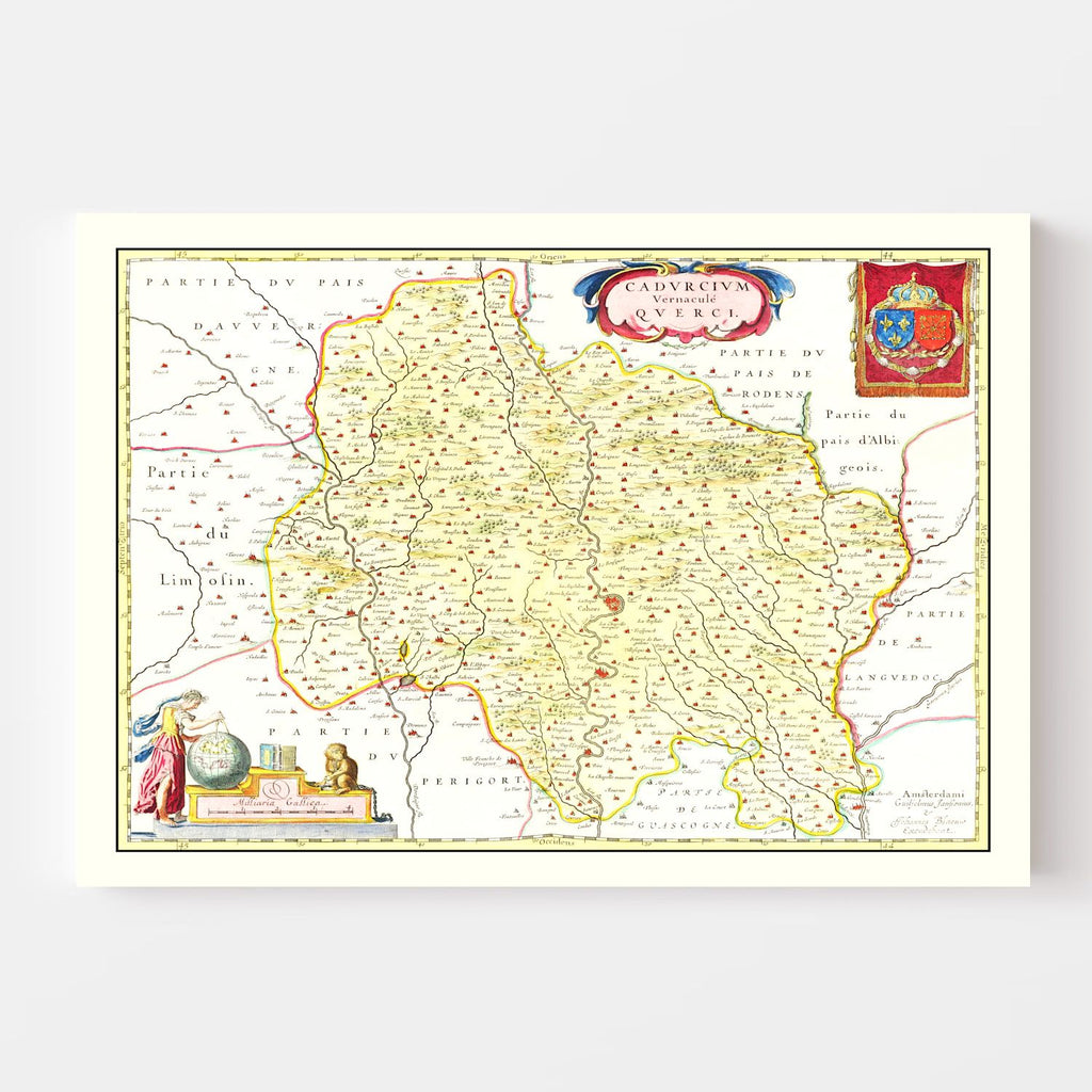 Vintage Map of Quercy, France 1665
