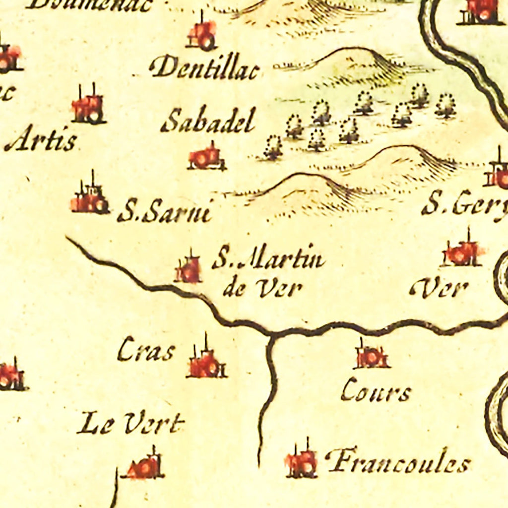 Vintage Map of Quercy, France 1665
