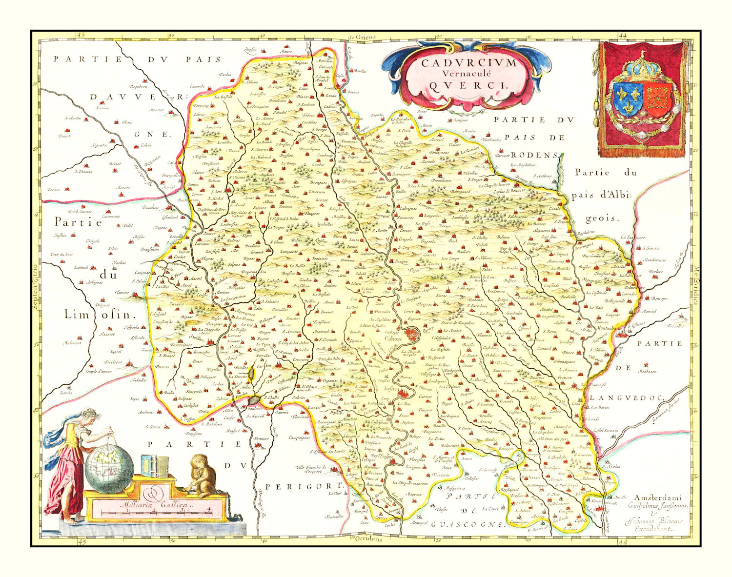 Vintage Map of Quercy, France 1665