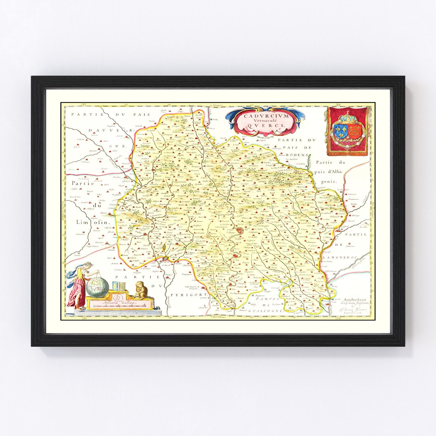 Vintage Map of Quercy, France 1665