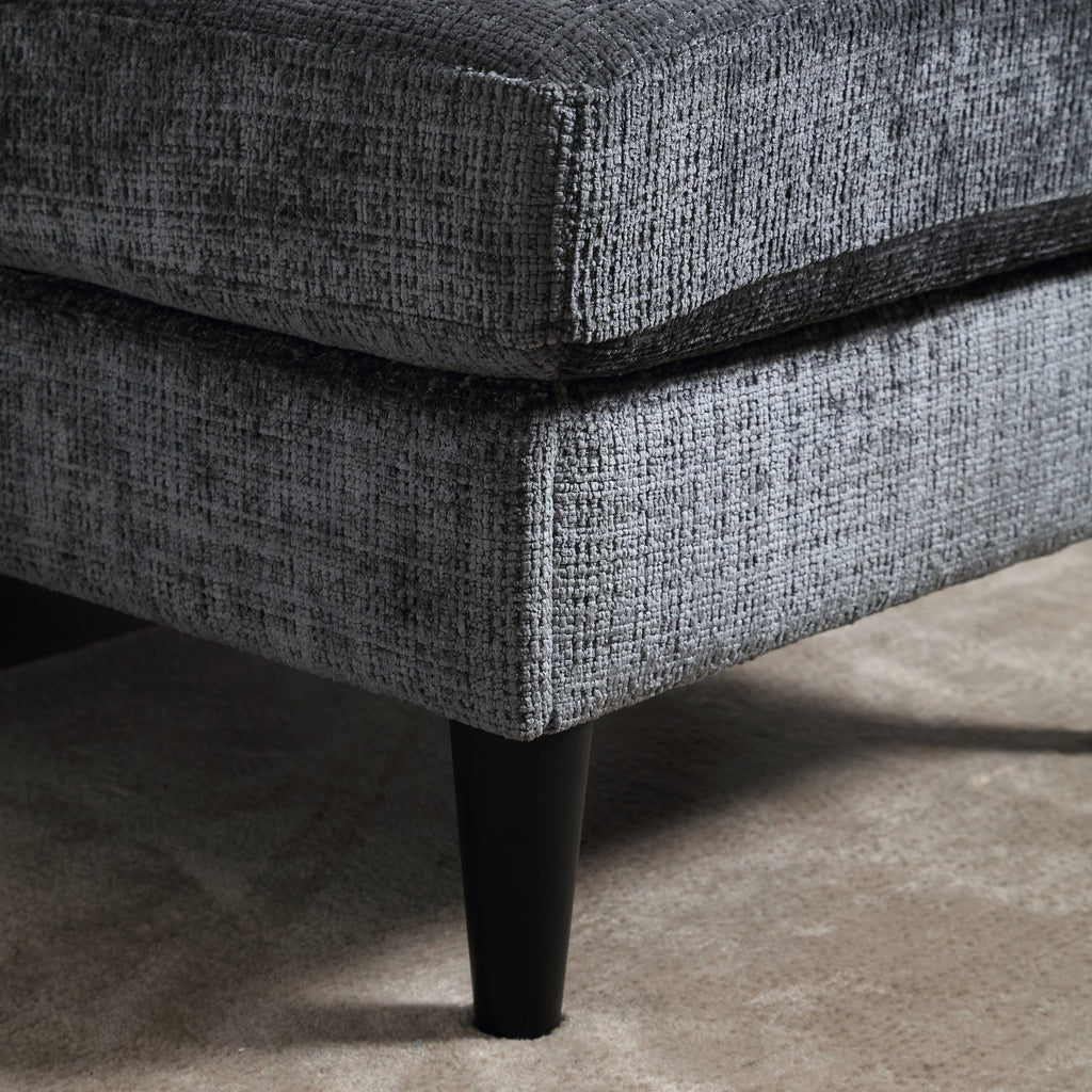 UNITED  WE WIN Sofa for three, solid wood frame, Chenille fabric, side pocket, with two cup holders, footstool with storagestorage sofa /Living room sofa cozy sectional  sofa