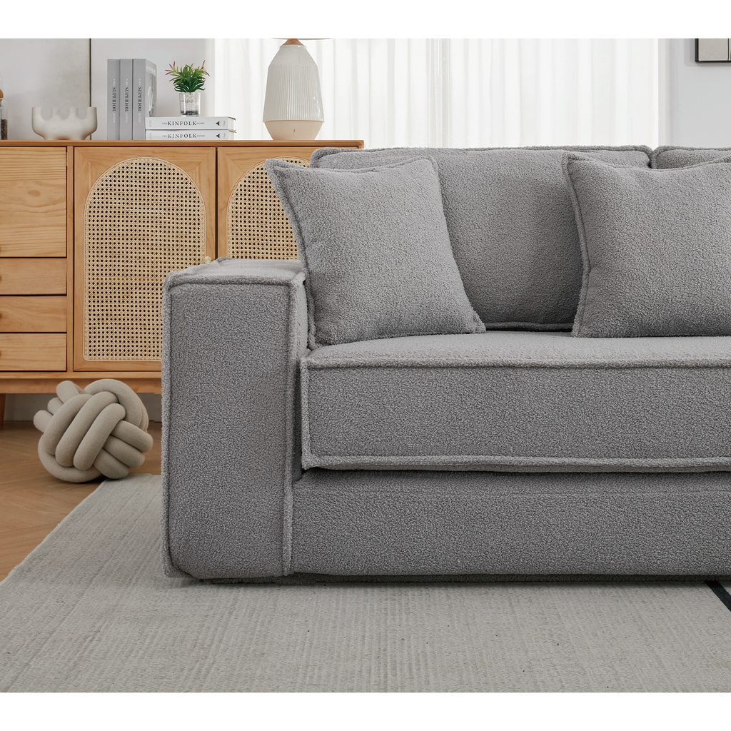 [NEW ARRIVED] [VIDEO PROVIDED]  Folding Convertible Out Sleeper Sofa Bed,2-in-1,  Combination Convertible Sofa,3 seat, Upholstered,Fold Out Floor Gaming Sofa Bed , Lamb Velvet Fabric,Living Room, Gray