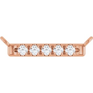 14K Rose Gold .08 CTW Natural Diamond French-Set Bar Necklace Center