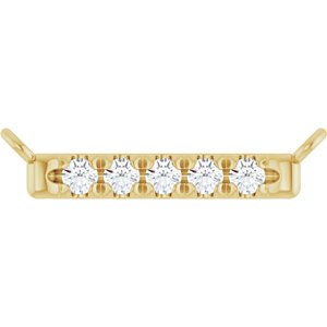 14K Yellow Gold .08 CTW Natural Diamond French-Set Bar Necklace Center