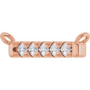 14K Rose Gold .08 CTW Natural Diamond French-Set Bar Necklace Center