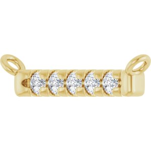 14K Yellow Gold .08 CTW Natural Diamond French-Set Bar Necklace Center
