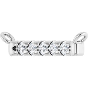 Platinum .08 CTW Natural Diamond French-Set Bar Necklace Center
