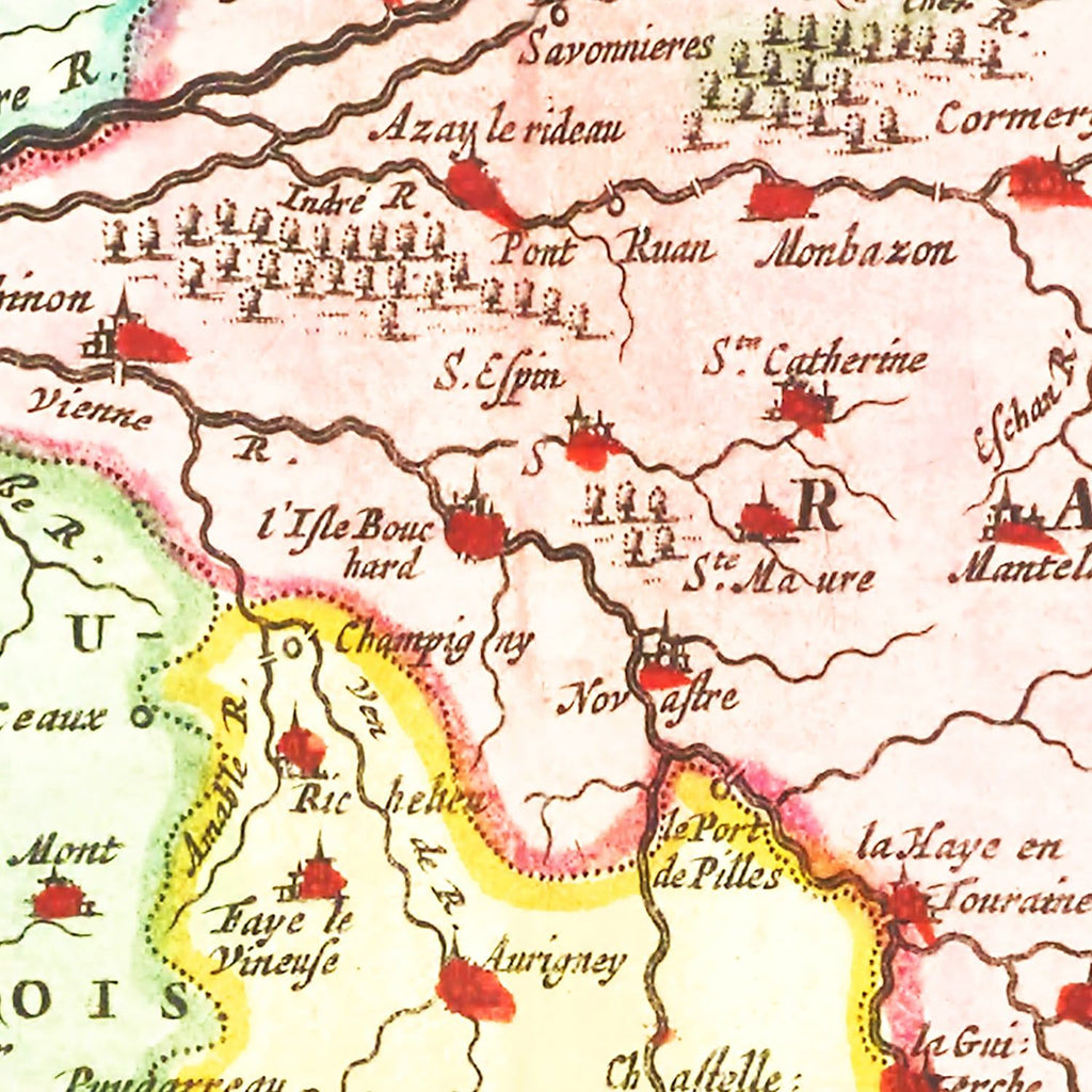 Vintage Map of Orléanais, France 1665