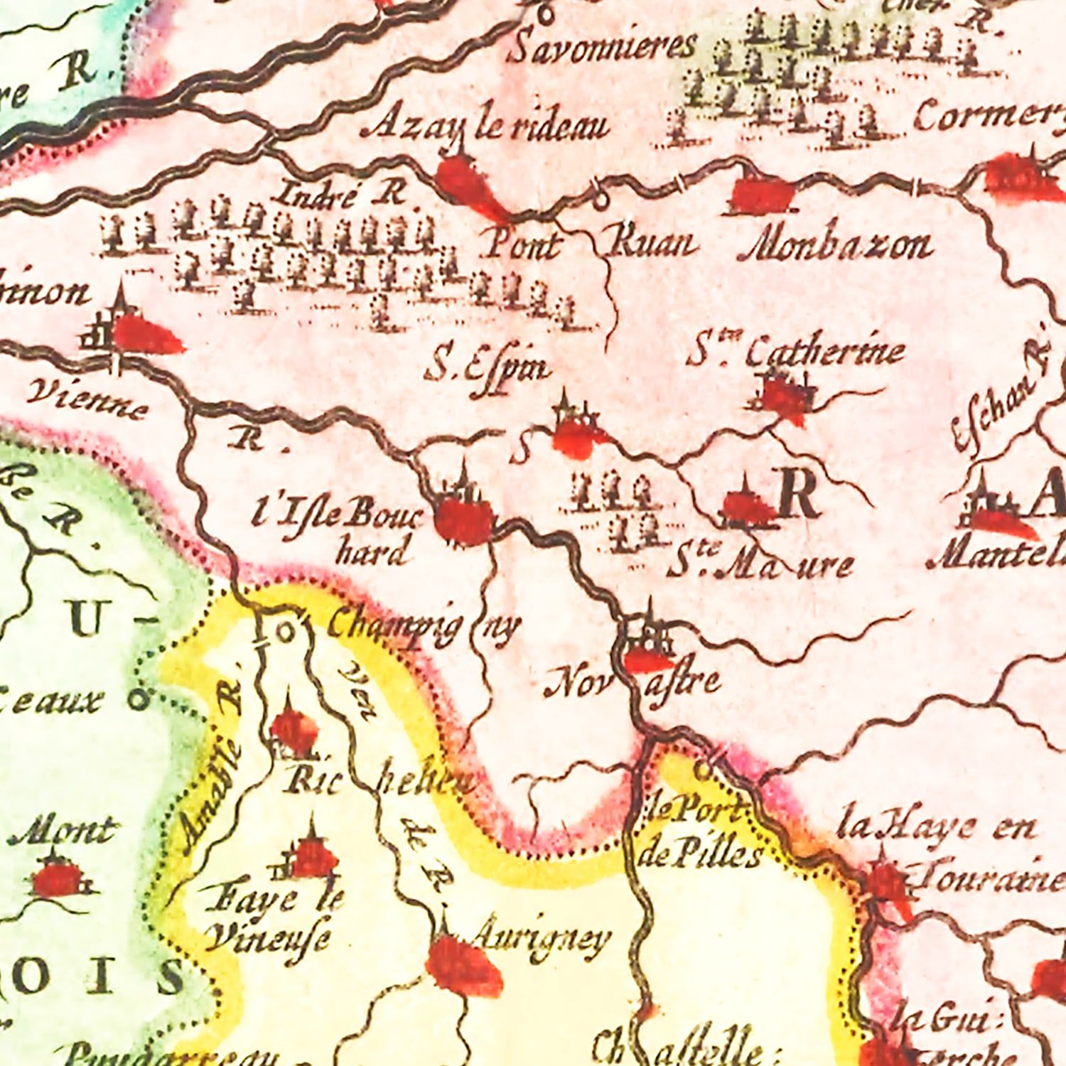 Vintage Map of Orléanais, France 1665