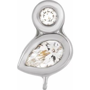 Platinum 1/4 CTW Natural Diamond Slide Bail