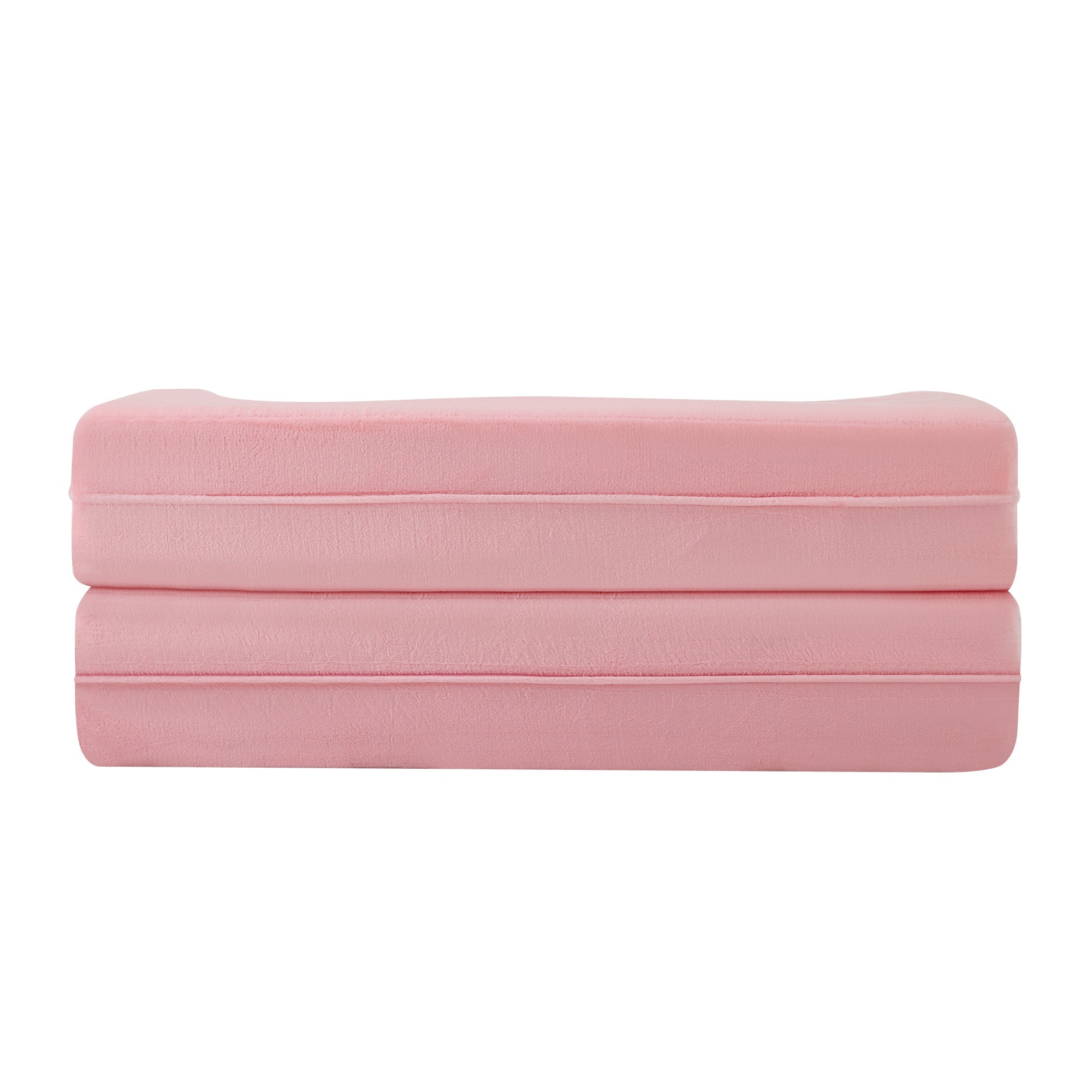 71-inch folding sofa bed, chenille futon sofa bed, high-density foam convertible sofa bed, folding floor sofa bed for living room, guest room, bedroom, pink