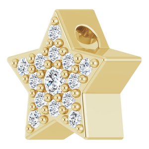 14K Yellow Gold .04 CTW Natural Diamond Star Pendant