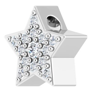 Sterling Silver .04 CTW Natural Diamond Star Pendant