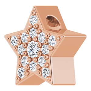 14K Rose Gold .04 CTW Natural Diamond Star Pendant