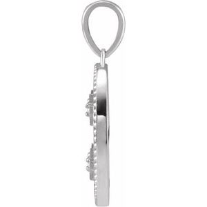 14K White Gold .025 CTW Natural Diamond Jerusalem Cross Pendant