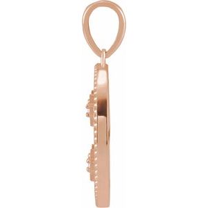 14K Rose Gold .025 CTW Natural Diamond Jerusalem Cross Pendant