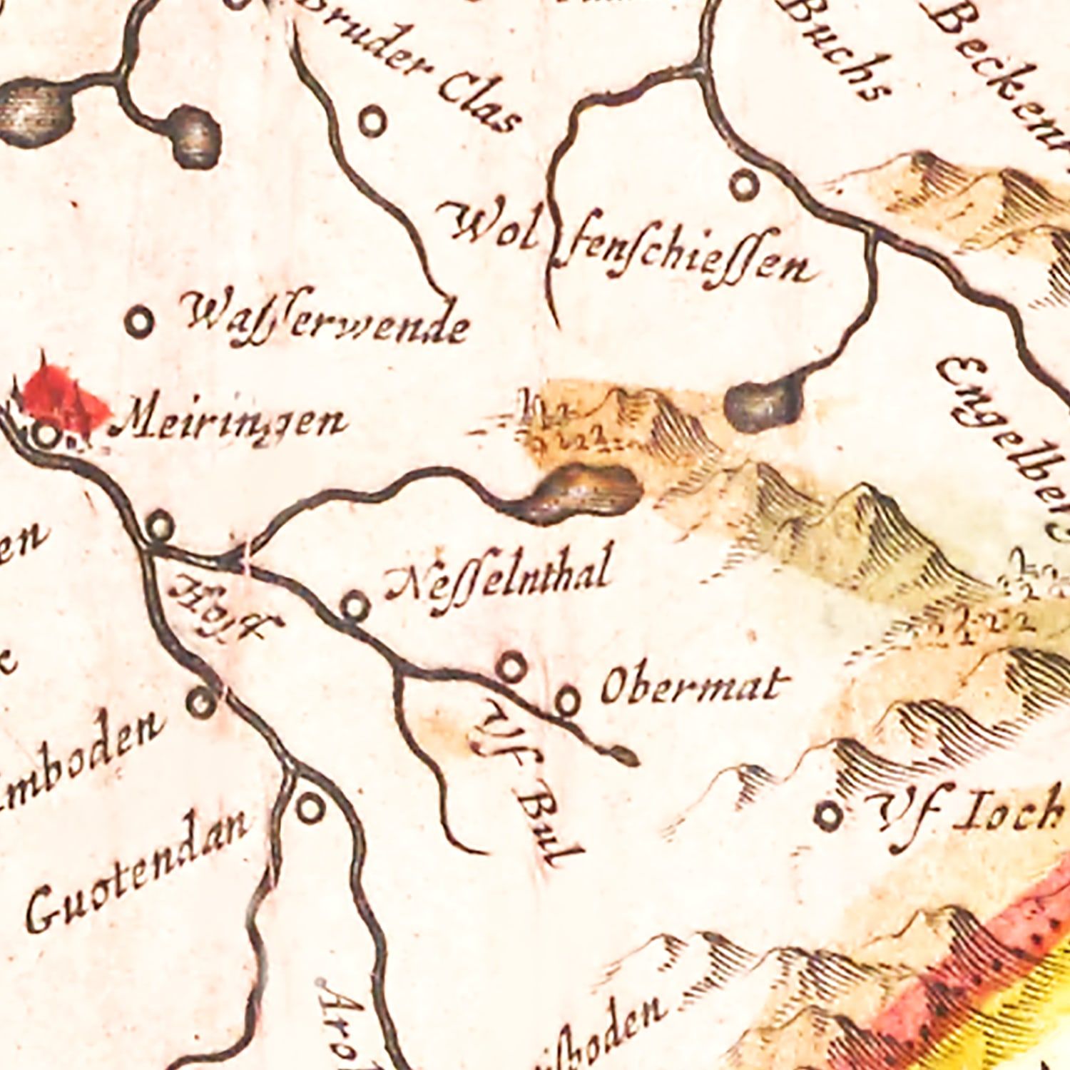 Vintage Map of Switzerland 1665