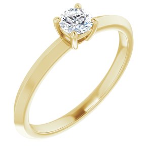 18K Yellow Gold 4.1 mm Round Ring Mounting