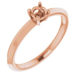 18K Rose Gold 4.1 mm Round Ring Mounting – image 2