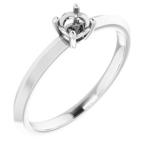 10K White Gold 4.1 mm Round Ring Mounting – image 2