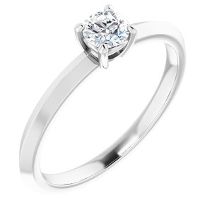 Sterling Silver 4.1 mm Round Ring Mounting