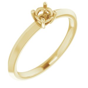 18K Yellow Gold 4.1 mm Round Ring Mounting – image 2