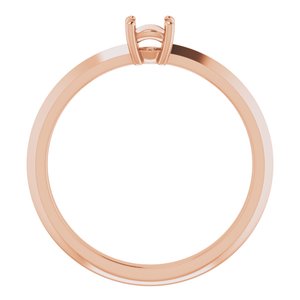 10K Rose Gold 4.1 mm Round Ring Mounting – image 4
