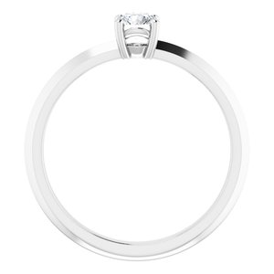 14K White Gold 4.1 mm Round Ring Mounting – image 3