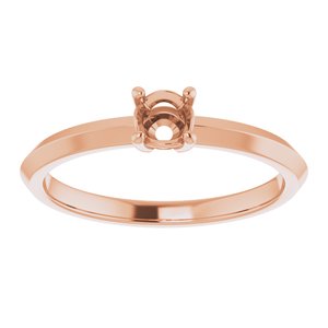 10K Rose Gold 4.1 mm Round Ring Mounting – image 6