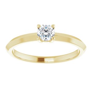 18K Yellow Gold 4.1 mm Round Ring Mounting – image 5