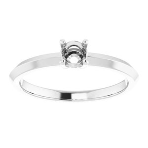 14K White Gold 4.1 mm Round Ring Mounting – image 6